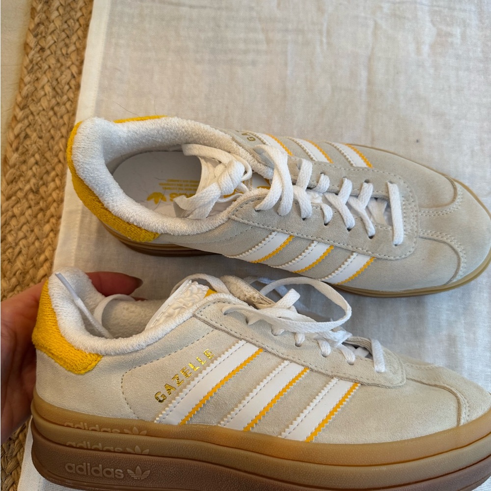adidas Gazelle Sneakers in Cream, Yellow & Brown - Picture 6 of 7